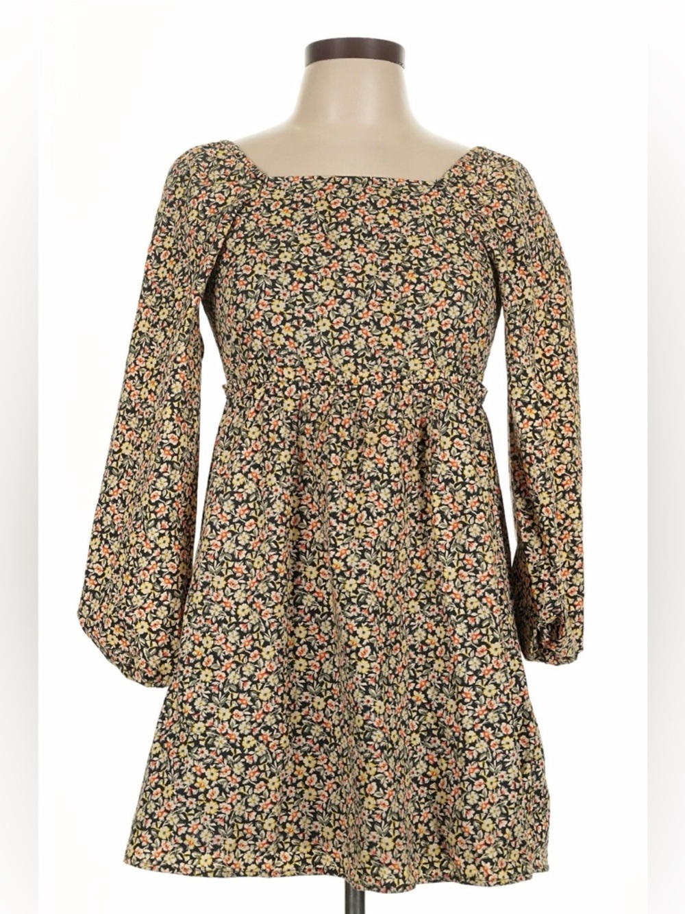 Copper Key 3/4 Sleeve Floral Print Dress